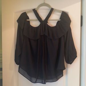 Black off the shoulder top